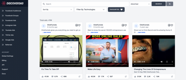 Added over 41 Million Facebook Ads to Discover360 🎉